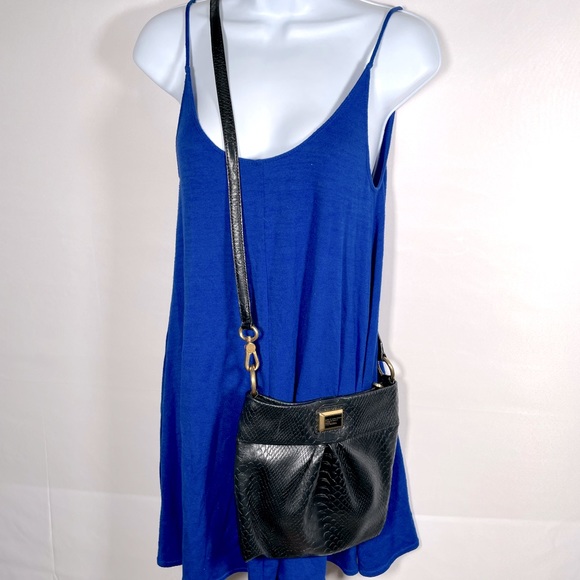 Marc Jacobs Black Crossbody Purse PVC Snakeskin Print - Picture 8 of 8